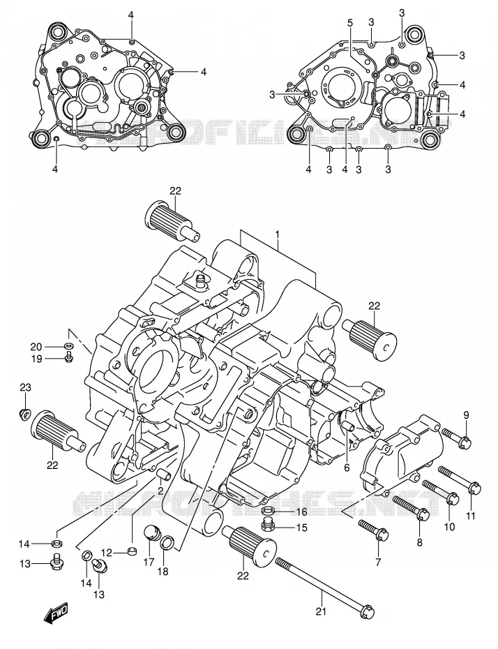 CRANKCASE Suzuki QUAD 250 OZARK 2003  LT-F250K3(E17)