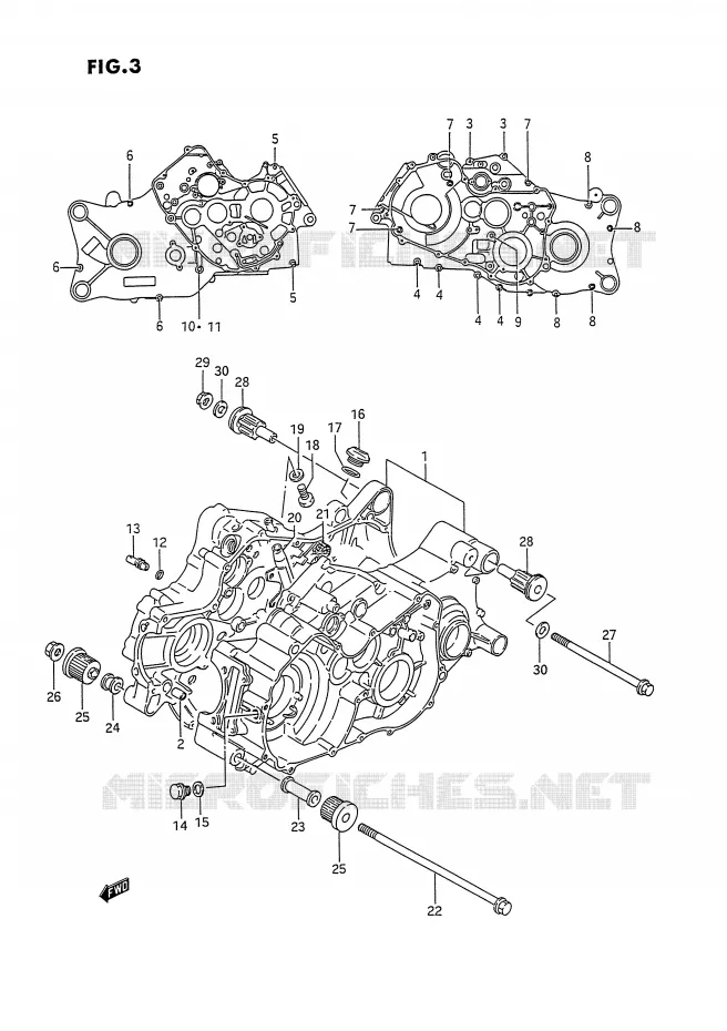 CRANKCASE Suzuki QUAD 300 KINGQUAD 1991  LT-F4WDXM(E2)