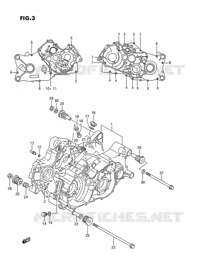 CRANKCASE Suzuki QUAD 300 KINGQUAD 1993  LT-F4WDXP(E3)