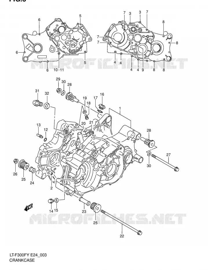CRANKCASE Suzuki QUAD 300 KINGQUAD 2000  LT-F300FY(E24)