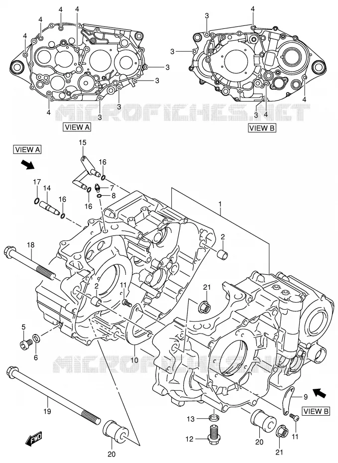 CRANKCASE Suzuki QUAD 400 QUADSPORT 2005  LT-Z400K5(E3/E28)