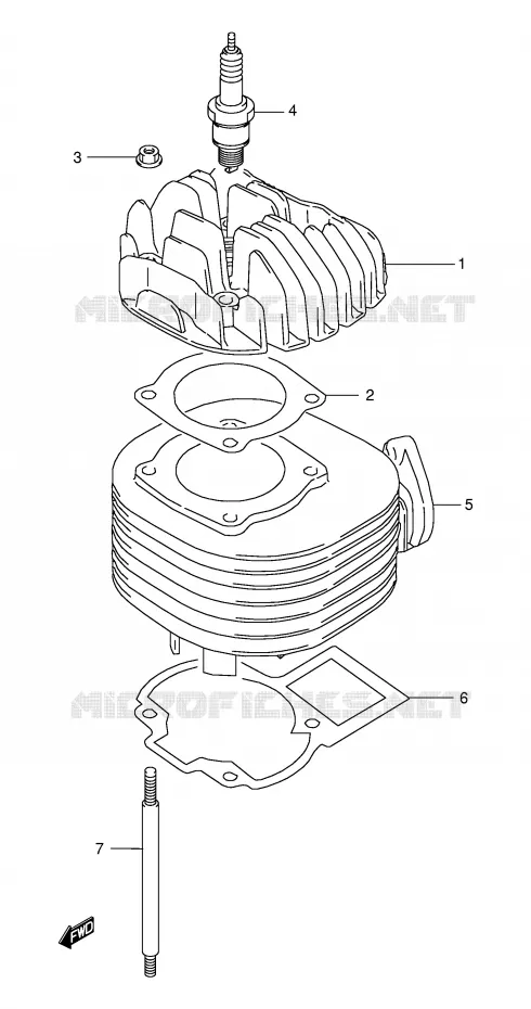 CYLINDER Suzuki QUAD 80 QUADSPORT 2002  LT80K2(P1)