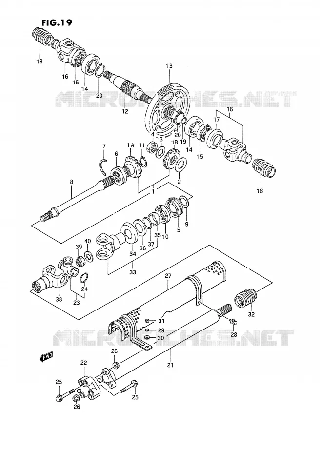 DRIVESHAFT (MODEL M/N/P) Suzuki QUAD 300 KINGQUAD 1995  LT-F4WDXS(E2)