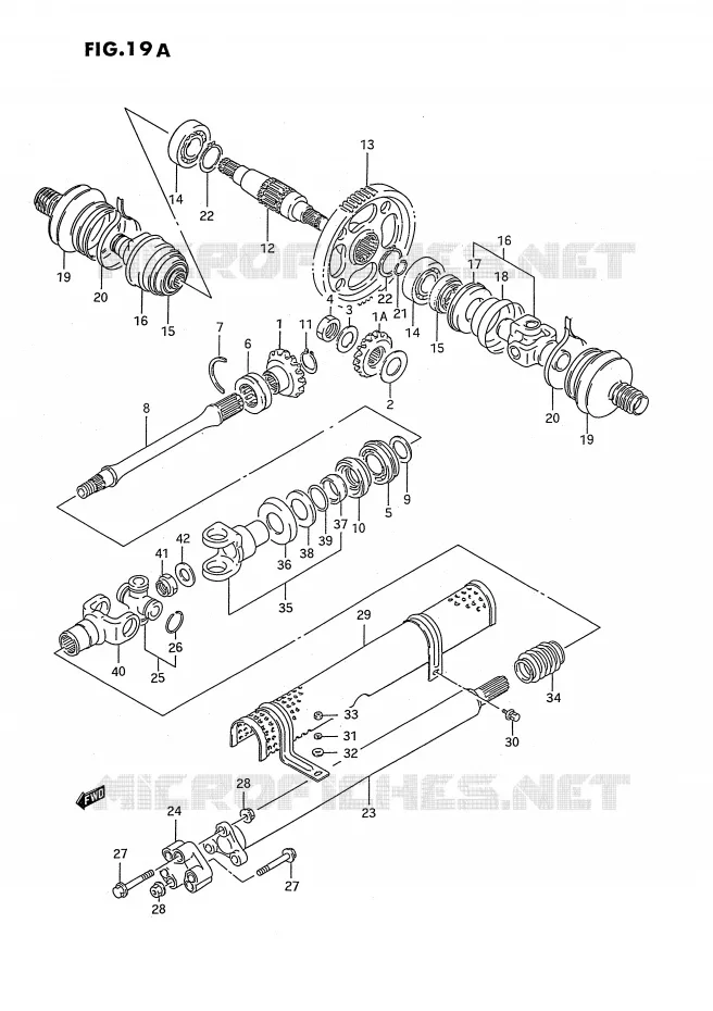 DRIVESHAFT (MODEL S) Suzuki QUAD 300 KINGQUAD 1993  LT-F4WDXP(E3)