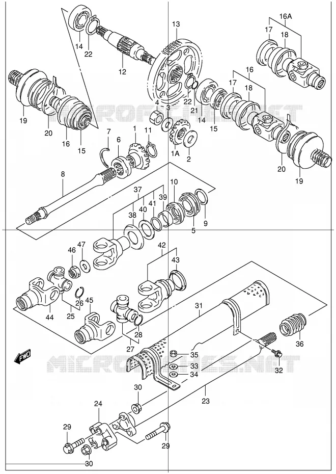 DRIVESHAFT Suzuki QUAD 300 KINGQUAD 2000  LT-F300FY(E24)
