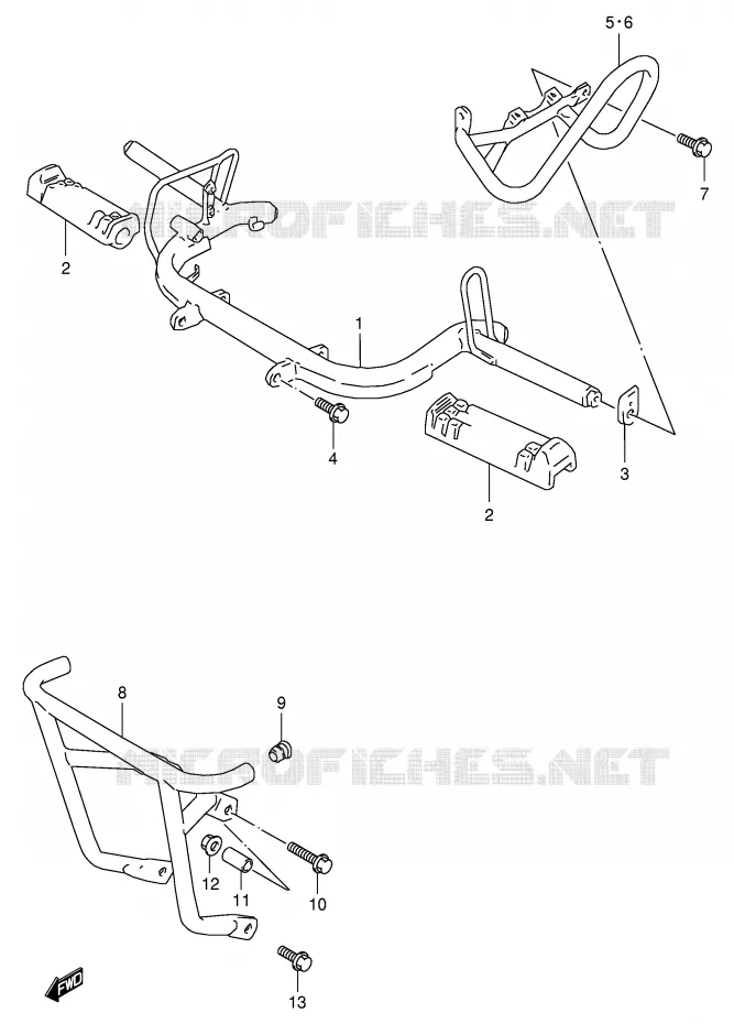 FOOTREST (MODEL K2/K3/K4/K5/K6 P3) Suzuki QUAD 80 QUADSPORT 2002  LT80K2(P3/P28)