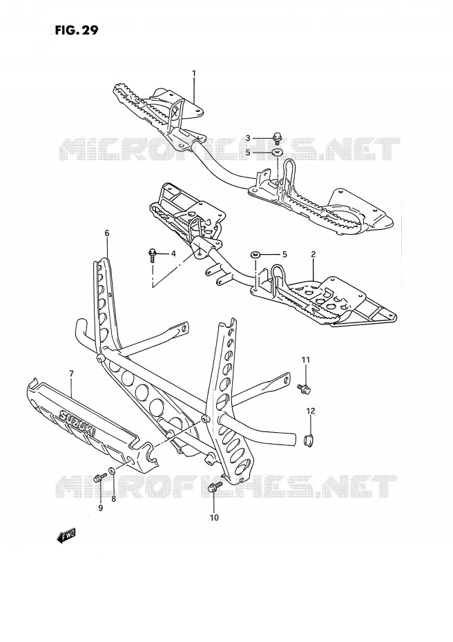 FOOTREST Suzuki QUAD 250 OZARK 1994  LT-F250R(E2)