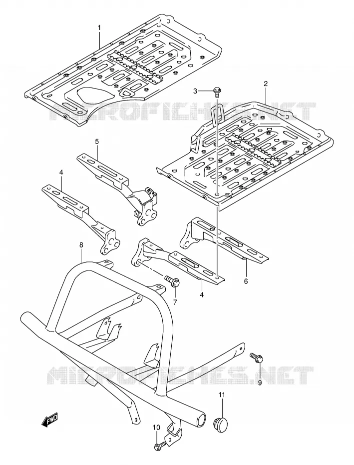 FOOTREST Suzuki QUAD 500 VINSON 2000  LT-A500FY(E24)