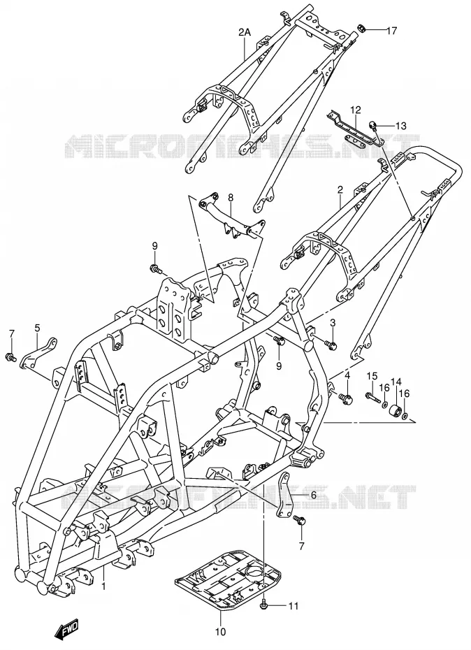 FRAME (MODEL K3/K4) Suzuki QUAD 400 QUADSPORT 2003  LT-Z400K3(E3/E28)