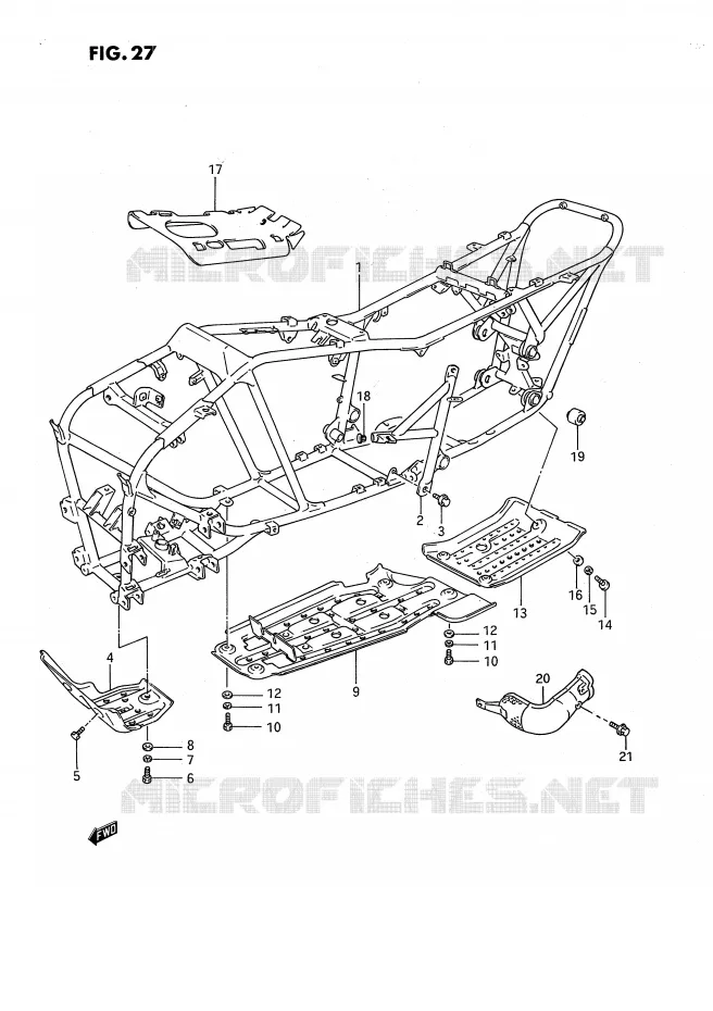 FRAME Suzuki QUAD 250 OZARK 1995  LT-F250S(E3)