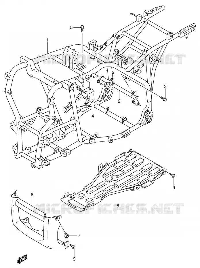 FRAME Suzuki QUAD 500 VINSON 2007  LT-F500FK7(P28/P33)