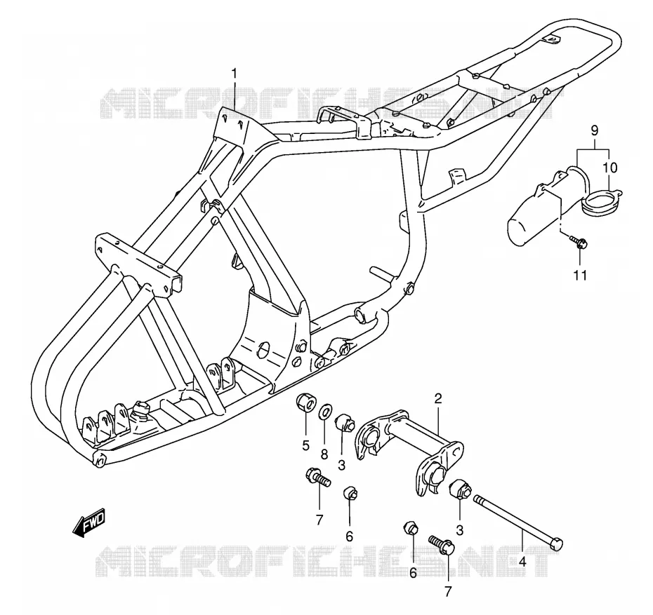 FRAME Suzuki QUAD 80 QUADSPORT 2006  LT80K6(P3/P28)