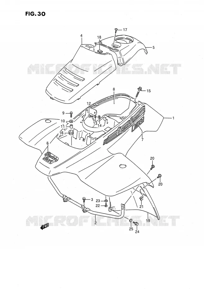 FRONT FENDER (MODEL L) Suzuki QUAD 160 OZARK 1994  LT-F160R(P2)