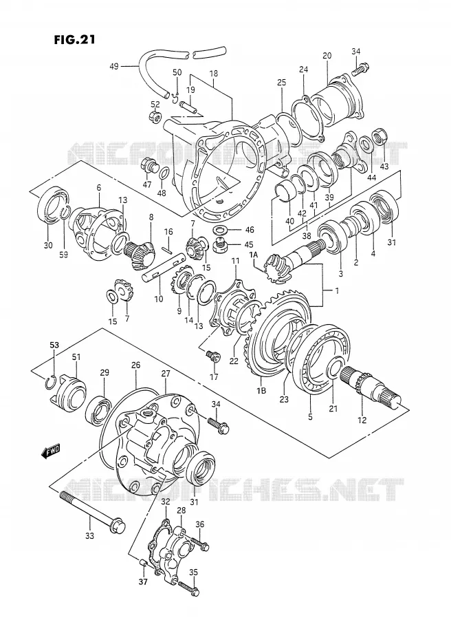 FRONT FINAL GEAR Suzuki QUAD 300 KINGQUAD 1993  LT-F4WDXP(E2)