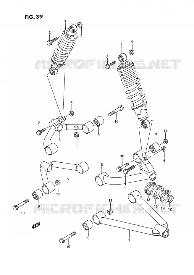 FRONT SUSPENSION ARM Suzuki QUAD 300 KINGQUAD 1993  LT-F4WDXP(E2)