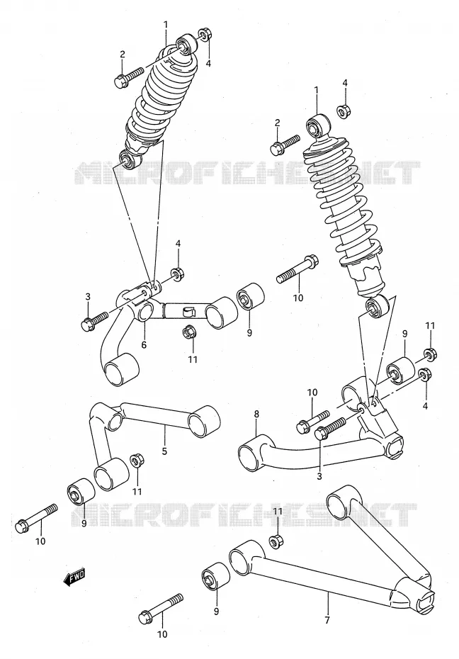 FRONT SUSPENSION ARM Suzuki QUAD 300 KINGQUAD 1993  LT-F4WDXP(E28)