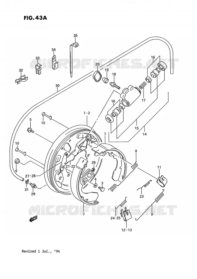 FRONT WHEEL BRAKE (MODEL R/S) Suzuki QUAD 300 KINGQUAD 1991  LT-F4WDXM(E3)