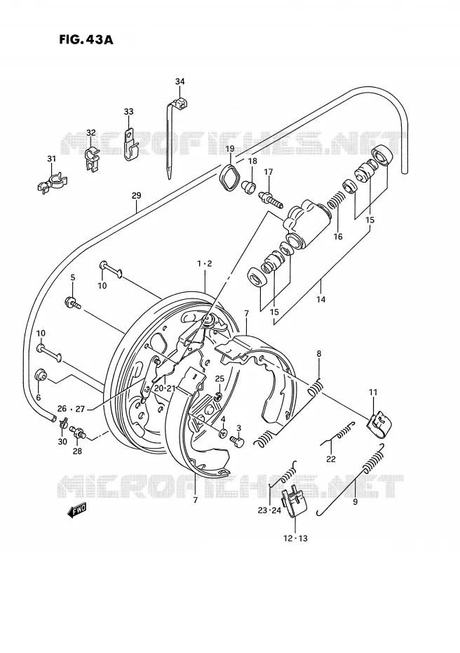 FRONT WHEEL BRAKE (SEE NOTE) Suzuki QUAD 300 KINGQUAD 1993  LT-F4WDXP(E2)