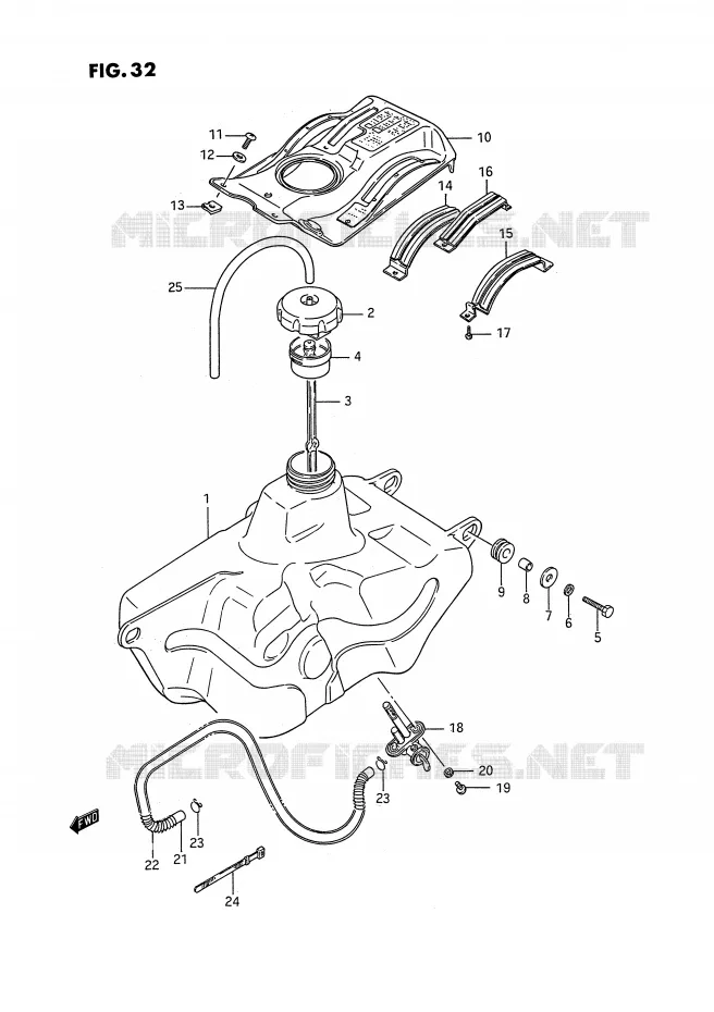 FUEL TANK Suzuki QUAD 250 KINGQUAD 1993  LT-F4WDP(E2)