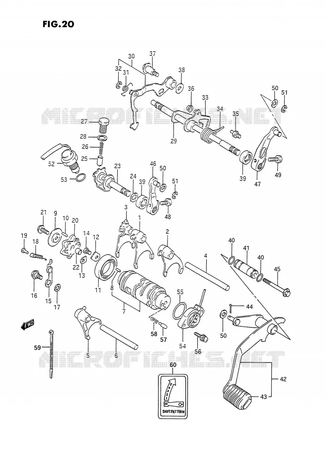 GEAR SHIFTING ASSY Suzuki QUAD 300 KINGQUAD 1993  LT-F4WDXP(E2)