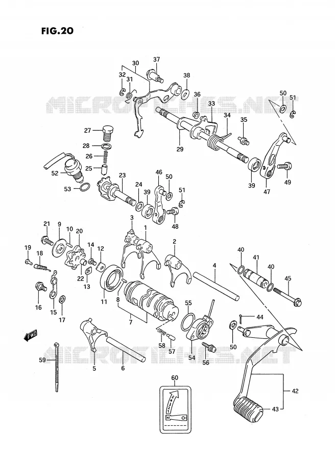 GEAR SHIFTING ASSY Suzuki QUAD 300 KINGQUAD 1993  LT-F4WDXP(E3)