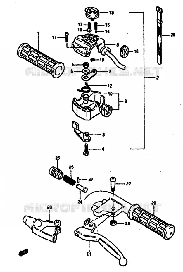 HANDLE GRIP (MODEL E/F/G) Suzuki QUAD 50 MINIQUAD-SPORT 1987  LT50H(E/F/G/H/J/K)