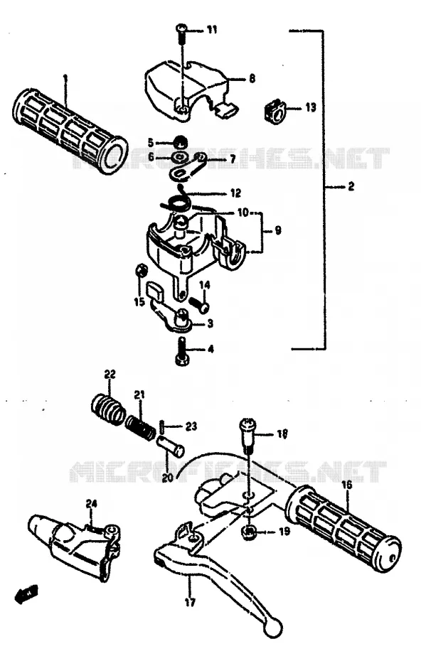 HANDLE GRIP (MODEL H/J/K) Suzuki QUAD 50 MINIQUAD-SPORT 1987  LT50H(E/F/G/H/J/K)