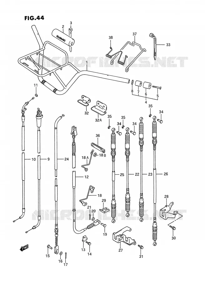HANDLEBAR - CABLES Suzuki QUAD 300 KINGQUAD 1991  LT-F4WDXM(E2)