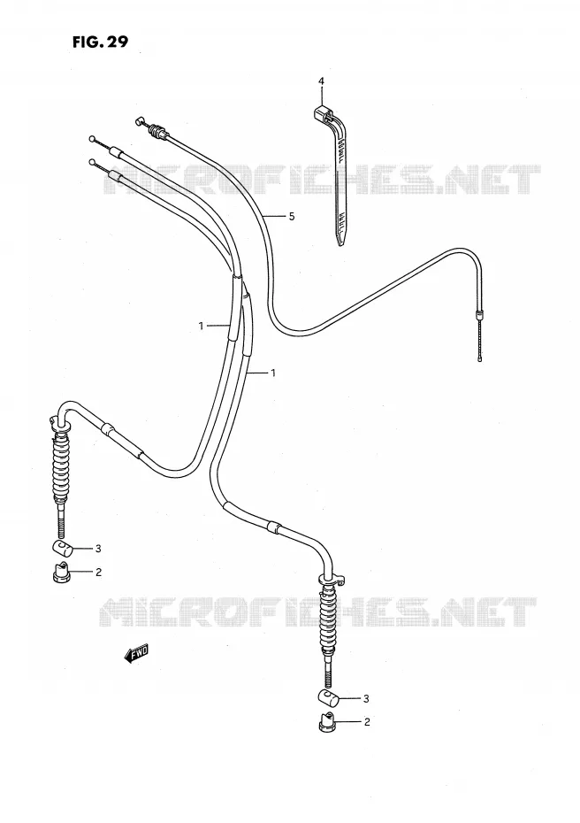 HANDLEBAR - CABLES Suzuki QUAD 80 QUADSPORT 1993  LT80P(P28)
