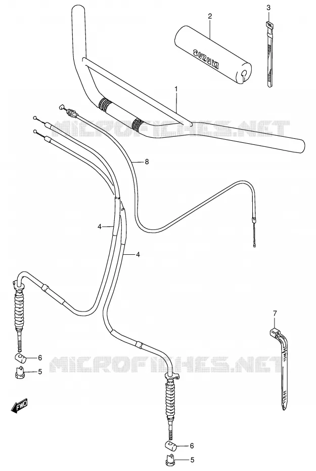 HANDLEBAR - CABLES Suzuki QUAD 80 QUADSPORT 1996  LT80T(P3/P28)