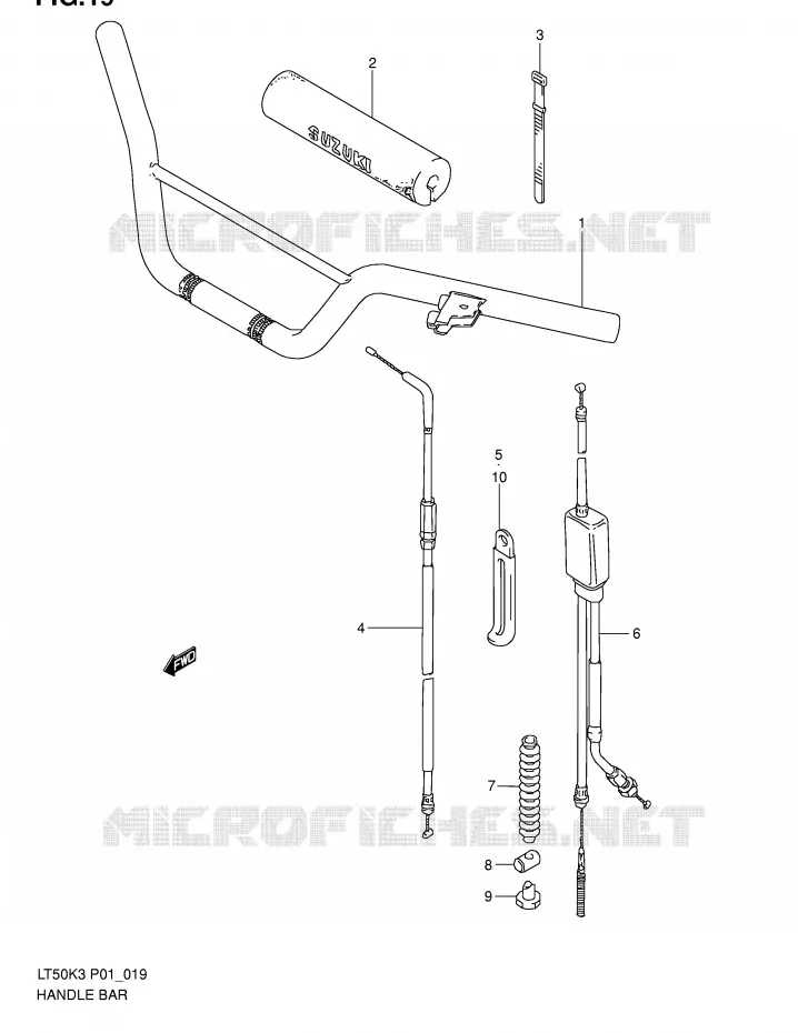 HANDLEBAR Suzuki QUAD 50 MINIQUAD-SPORT 2004  LT50K4(P1)
