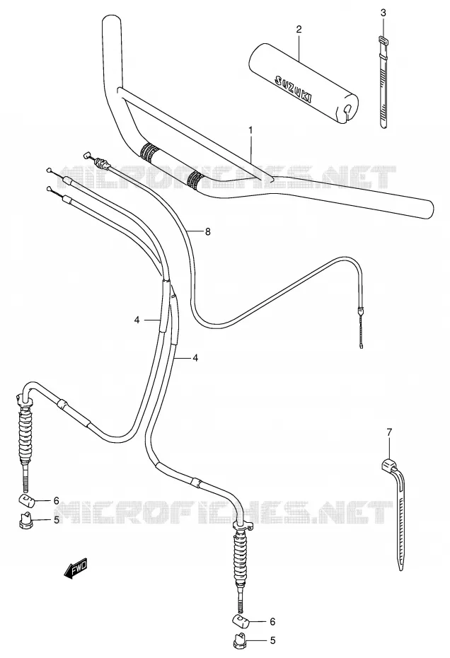 HANDLEBAR Suzuki QUAD 80 QUADSPORT 2003  LT80K3(P1)