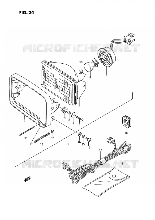 HEADLIGHT Suzuki QUAD 250 OZARK 1993  LT-F250P(E3)