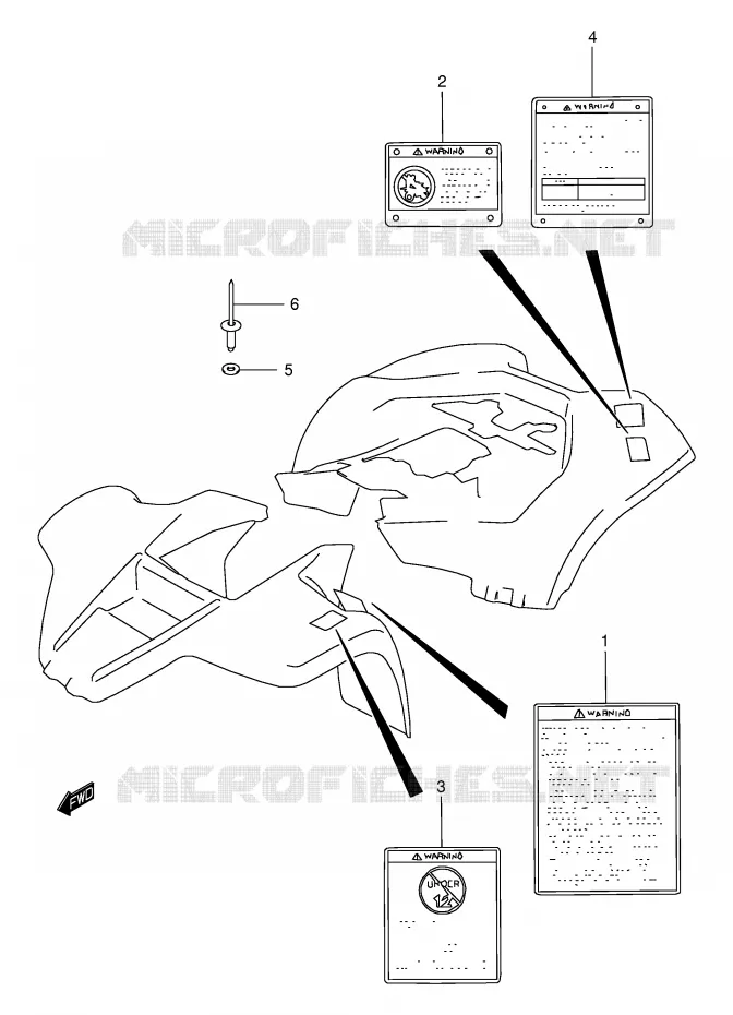 LABEL (MODEL K2/K3) Suzuki QUAD 80 QUADSPORT 2002  LT80K2(P1)