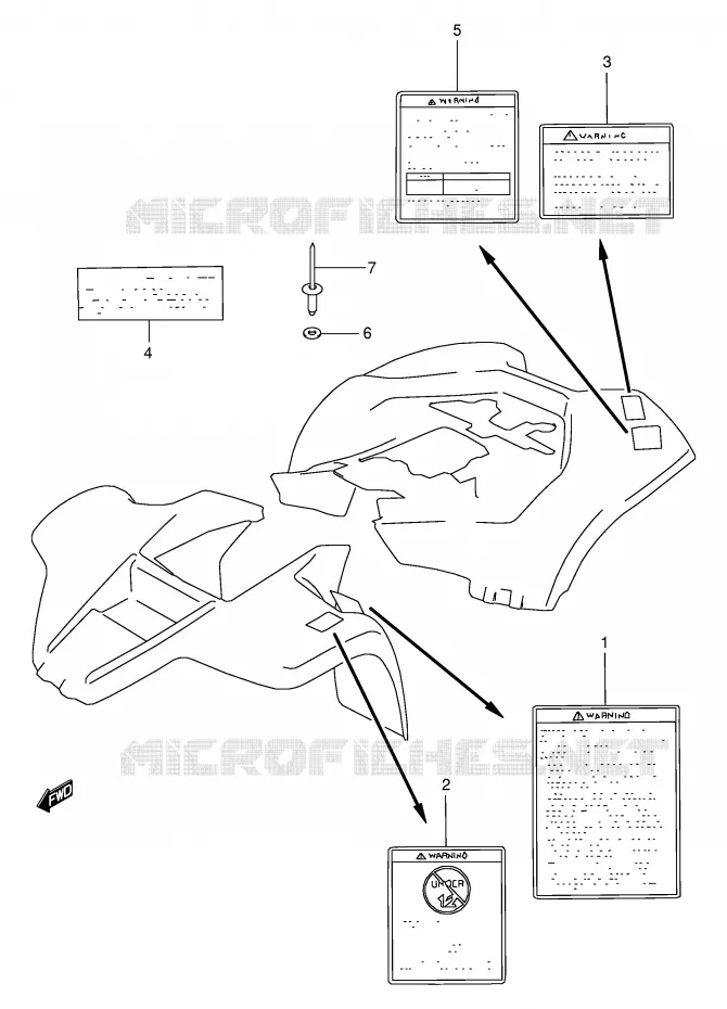 LABEL (MODEL X/Y) Suzuki QUAD 80 QUADSPORT 1999  LT80X(P3/P28)