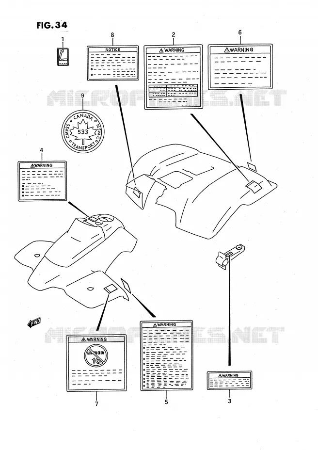 LABEL Suzuki QUAD 160 OZARK 1995  LT-F160S(P28)