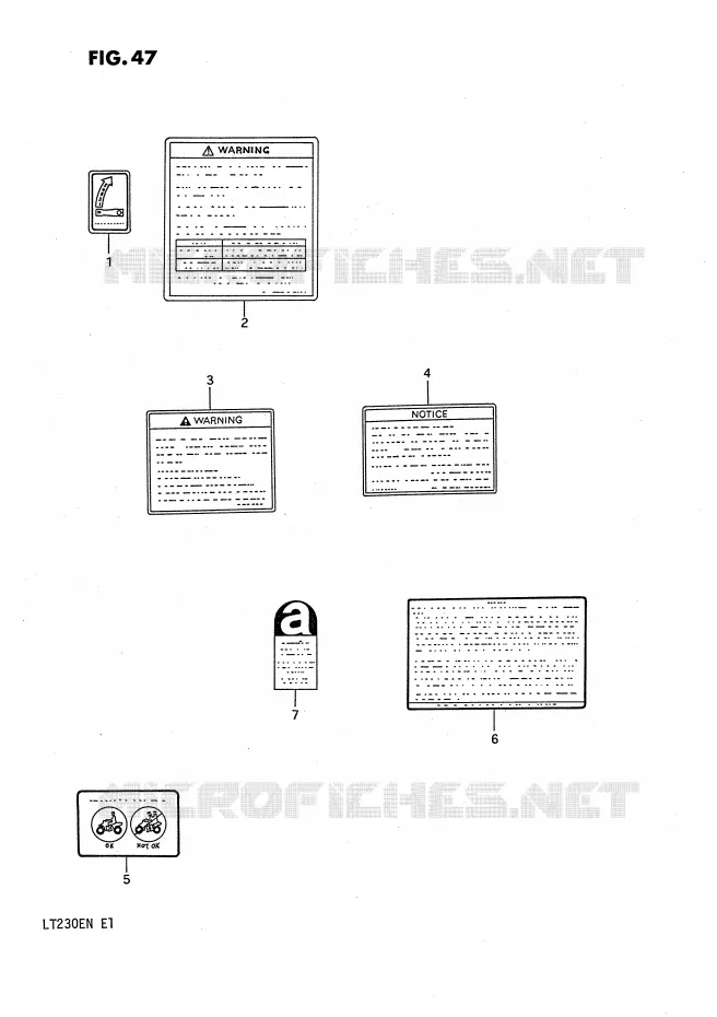 LABEL Suzuki QUAD 230 QUADSPORT 1990  LT230EL(E1)