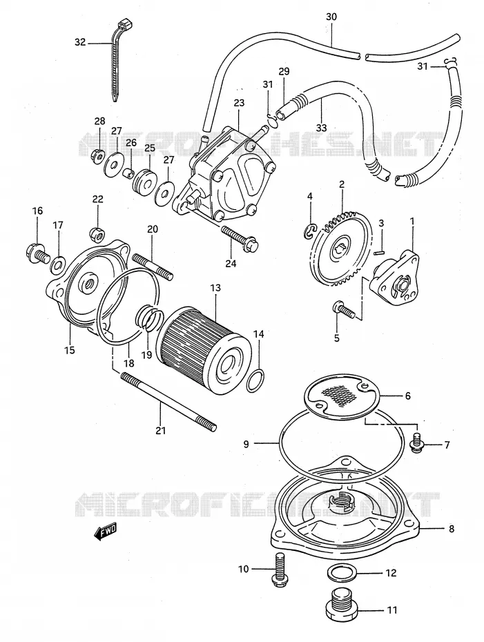 OIL PUMP - FUEL PUMP Suzuki QUAD 300 KINGQUAD 1993  LT-F4WDXP(E28)