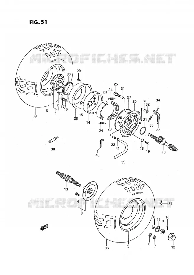 REAR WHEEL (MODEL M/N/P/R) Suzuki QUAD 300 KINGQUAD 1993  LT-F4WDXP(E28)