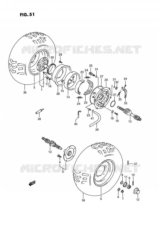 REAR WHEEL (MODEL M/N/P/R) Suzuki QUAD 300 KINGQUAD 1993  LT-F4WDXP(E3)