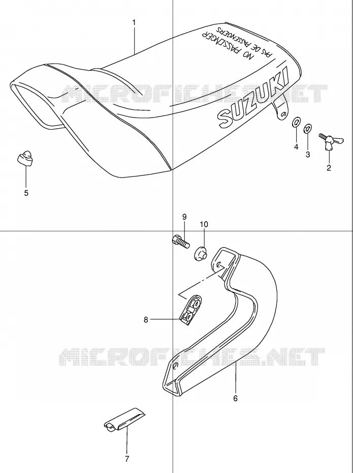 SEAT - CHAIN CASE (MODEL K1/K2) Suzuki QUAD 50 MINIQUAD-SPORT 1999  LT50X(P1)