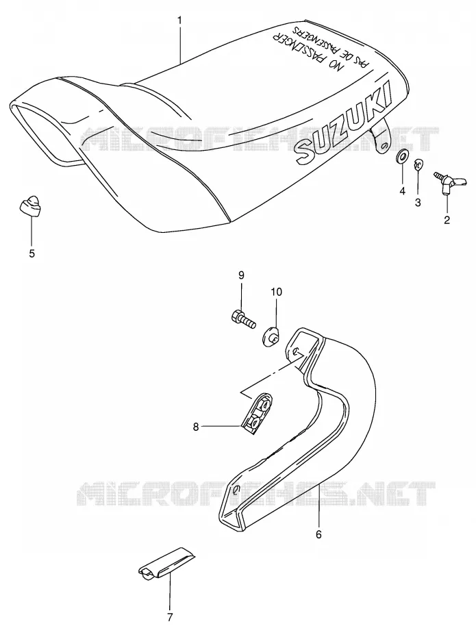 SEAT - CHAIN CASE (MODEL L/X/Y) Suzuki QUAD 50 MINIQUAD-SPORT 2000  LT50Y(P1)