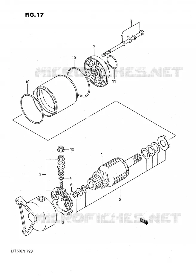 STARTER MOTOR Suzuki QUAD 160 QUADRUNNER 1991  LT160EM(P28)