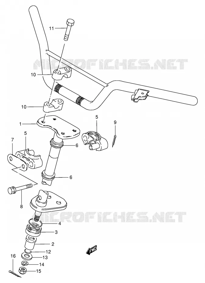 STEERING COLUMN Suzuki QUAD 50 MINIQUAD-SPORT 2000  LT50Y(P1)