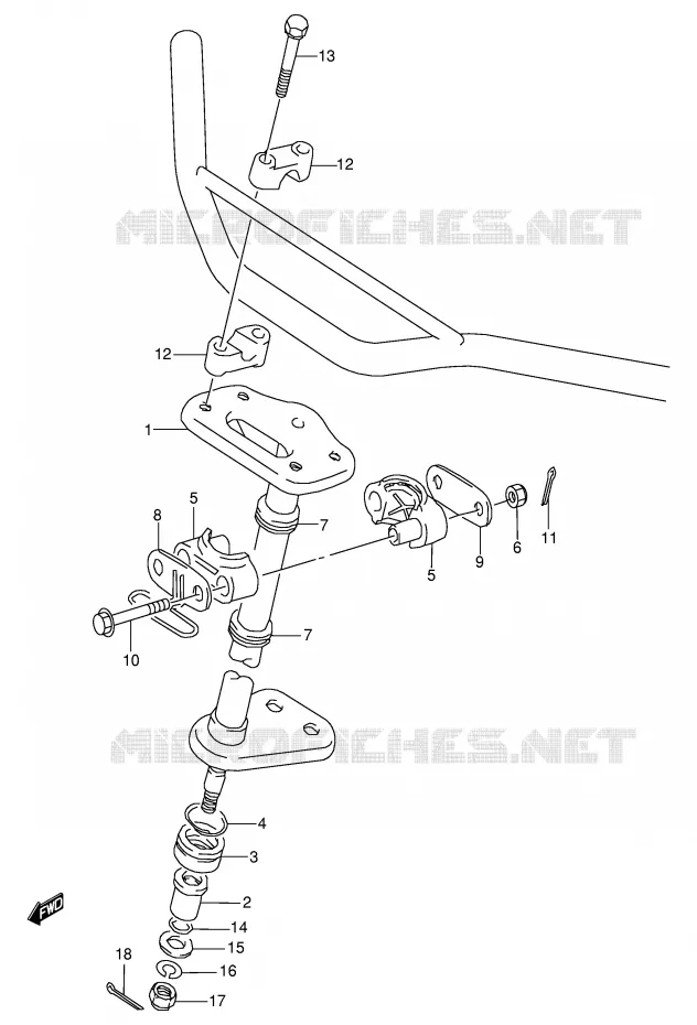 STEERING COLUMN Suzuki QUAD 80 QUADSPORT 1998  LT80W(P3/P28)