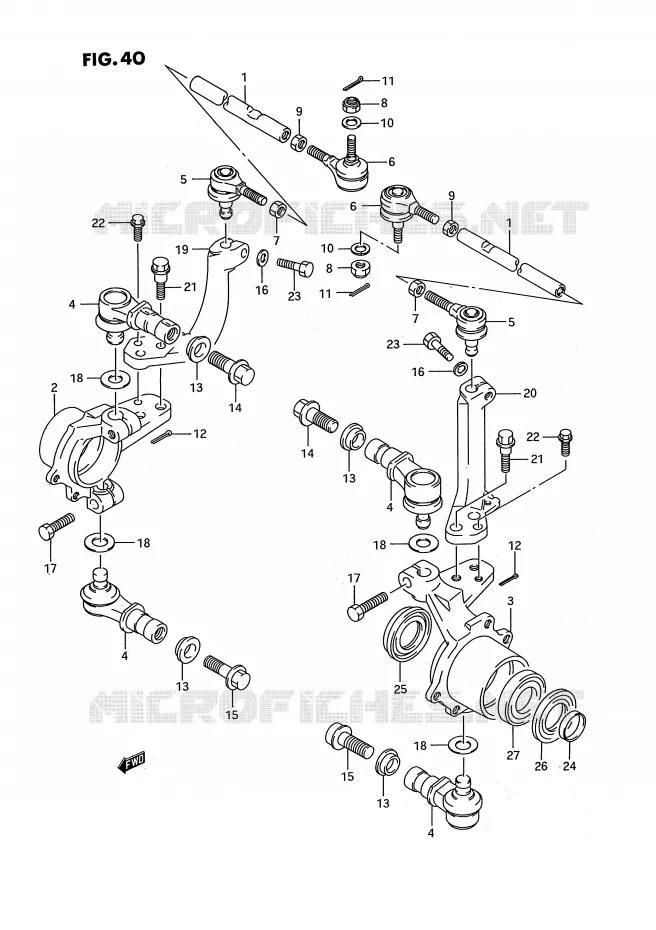 STEERING LINKAGE - HUB Suzuki QUAD 300 KINGQUAD 1993  LT-F4WDXP(E3)