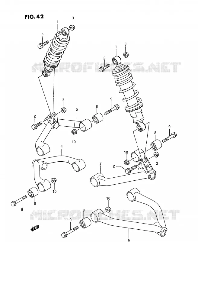 SUSPENSION ARM Suzuki QUAD 250 OZARK 1992  LT-F250N(E28)