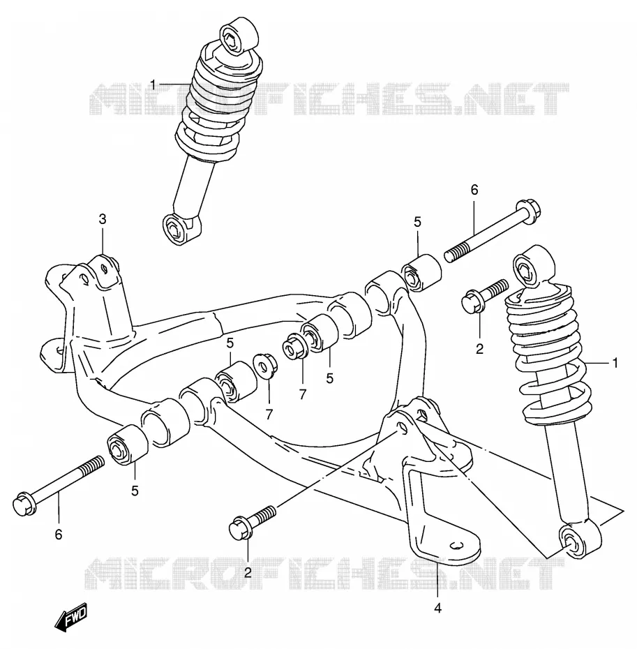 SUSPENSION ARM Suzuki QUAD 80 QUADSPORT 2001  LT80K1(P3/P28)