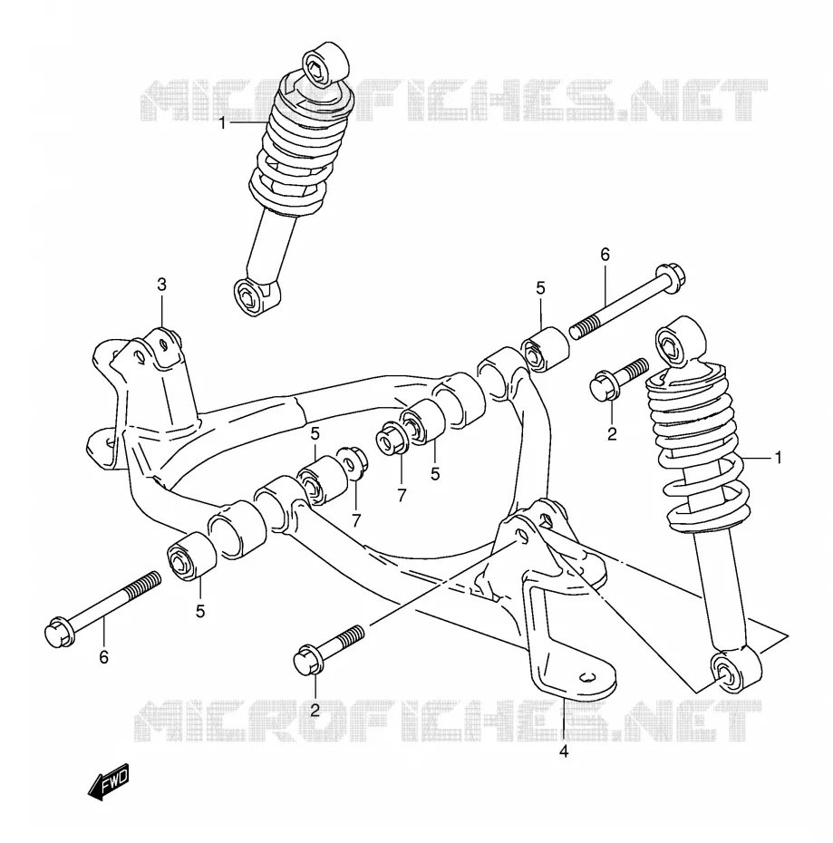 SUSPENSION ARM Suzuki QUAD 80 QUADSPORT 2004  LT80K4(P1)
