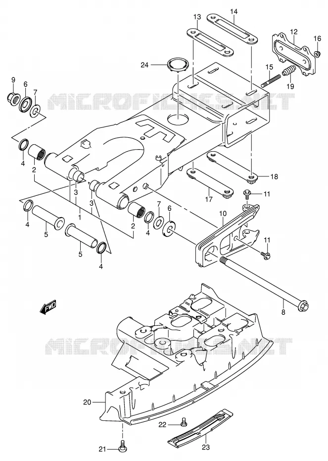 SWINGARM (MODEL K3~F.NO.32113657) Suzuki QUAD 400 QUADSPORT 2004  LT-Z400ZK4(E3/E28)